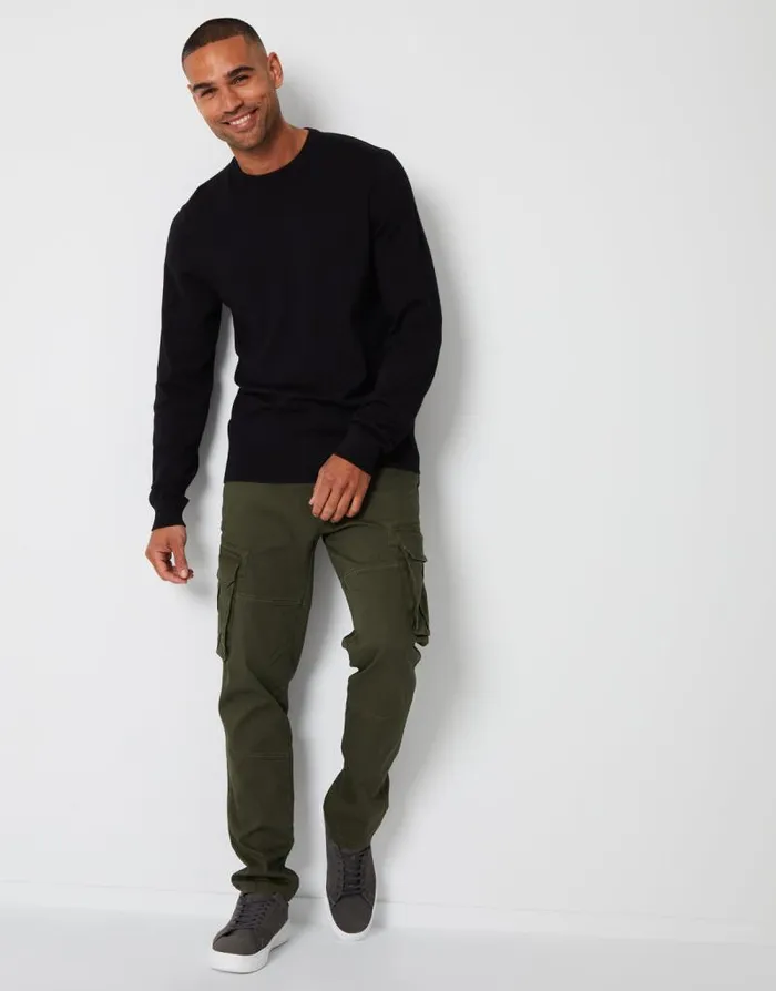 Men Black Crew Neck Knitted Jumper Threadbare Jumpers Men Black Crew Neck Knitted Jumper Threadbare Jumpers