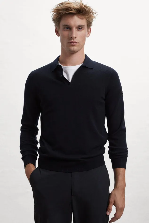 Men Black Nuba Knitted Jumper Ecoalf Knitwear