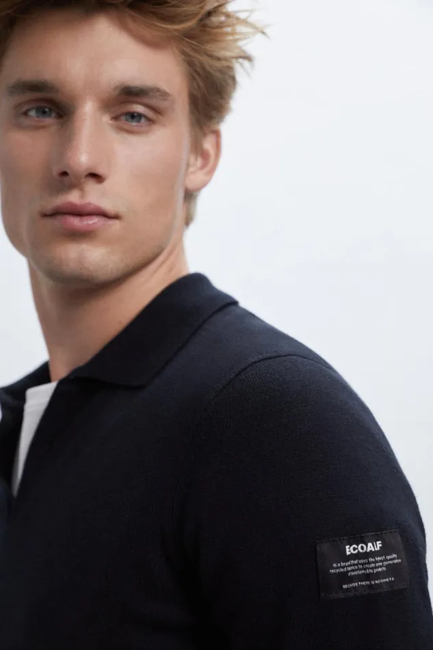 Men Black Nuba Knitted Jumper Ecoalf Knitwear
