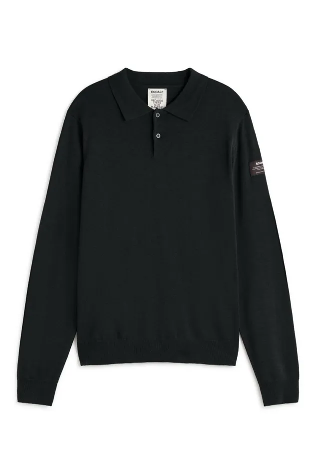Men Black Nuba Knitted Jumper Ecoalf Knitwear