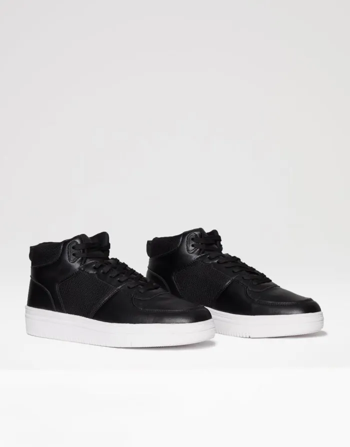 Men Black Sport Panel High Top Trainers Threadbare Trainers Men Black Sport Panel High Top Trainers Threadbare Trainers