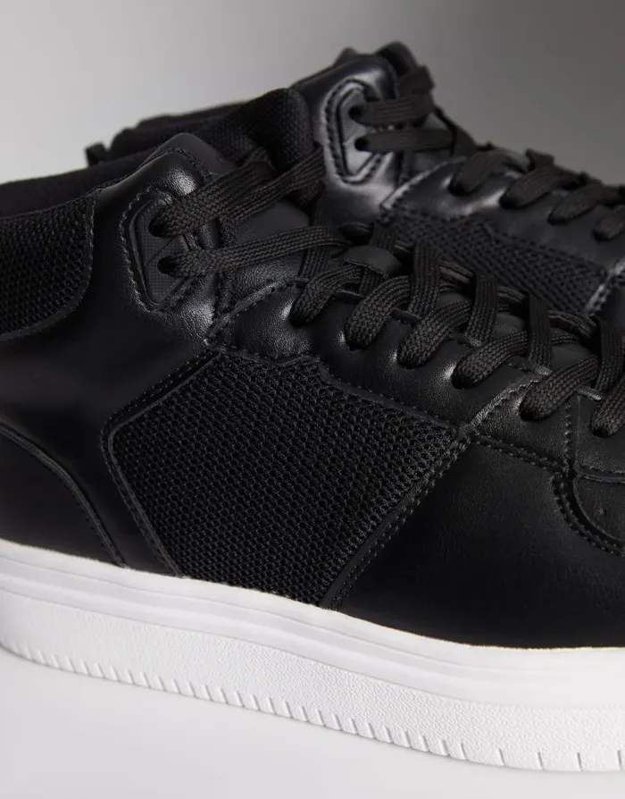 Men Black Sport Panel High Top Trainers Threadbare Trainers Men Black Sport Panel High Top Trainers Threadbare Trainers