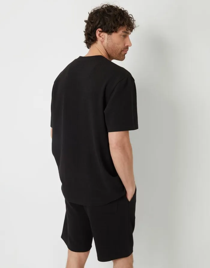 Men Black Textured Relaxed Fit TShirt Threadbare TShirts Men Black Textured Relaxed Fit TShirt Threadbare TShirts