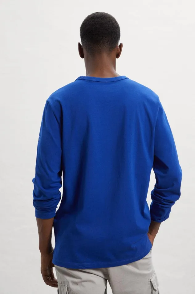 Men Blue Sustan LongSleeved TShirt Ecoalf TShirts