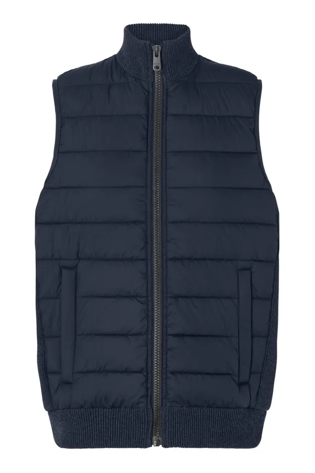 Men Blue Trim Knitted Vest Ecoalf Knitwear