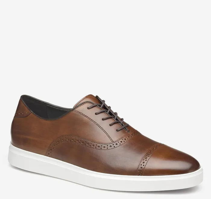 Men Brody Cap Toe Brown Handstained Full Grain JohnstonandMurphy LaceUps