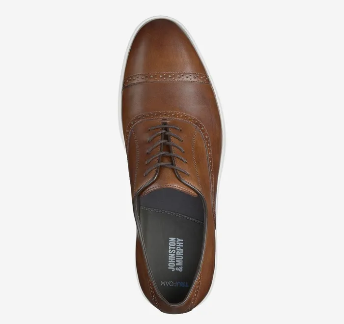 Men Brody Cap Toe Brown Handstained Full Grain JohnstonandMurphy LaceUps Men Brody Cap Toe Brown Handstained Full Grain JohnstonandMurphy LaceUps