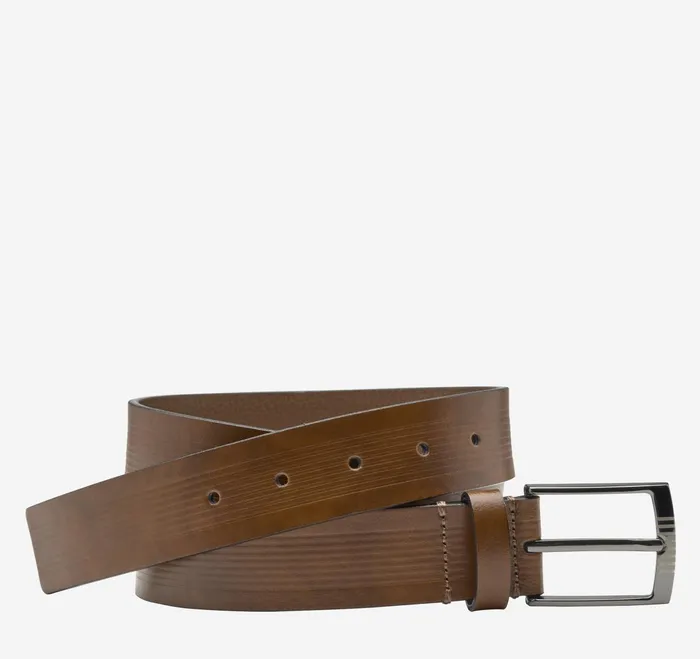 Men Center Laser Belt Tan JohnstonandMurphy Belts