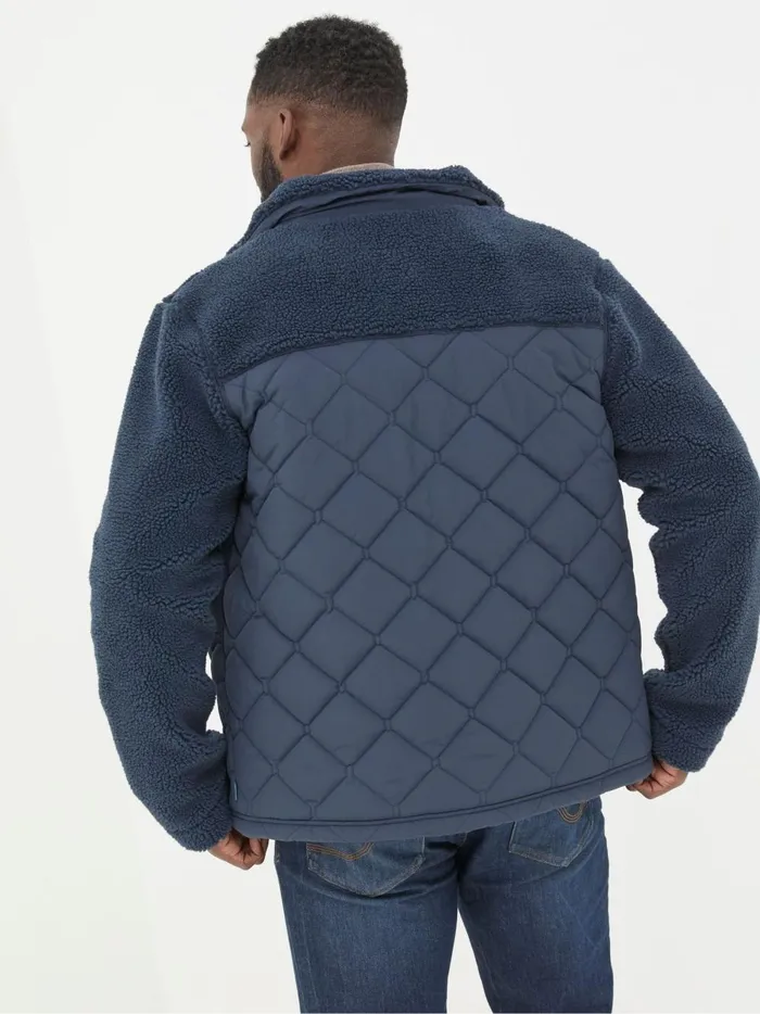Men Coats and Jackets Fat Face Blue Navy Calgary Borg Jacket