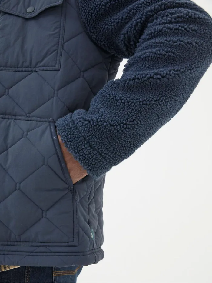 Men Coats and Jackets Fat Face Blue Navy Calgary Borg Jacket