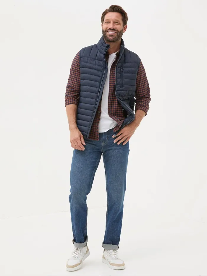 Men Coats and Jackets Fat Face Blue Navy Dartmouth Gilet