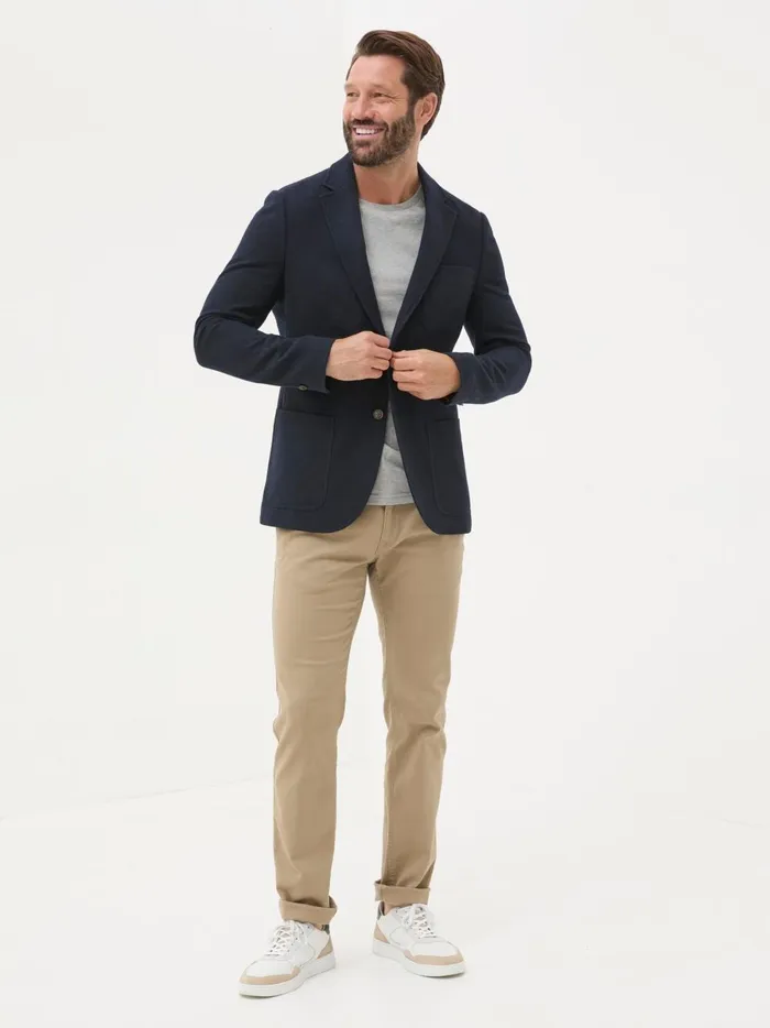 Men Coats and Jackets Fat Face Blue Navy Witley Wool Blazer