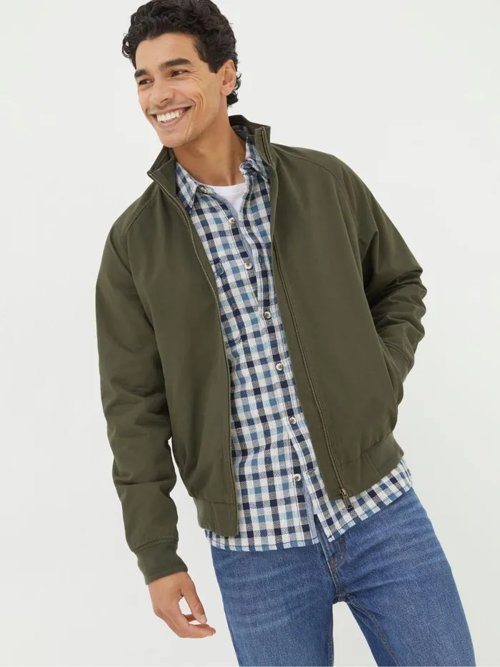 Men Coats and Jackets Fat Face Harrington Green Bomber Jacket