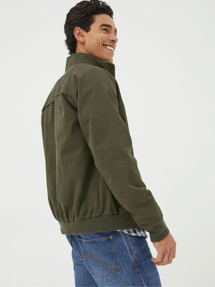 Men Coats and Jackets Fat Face Harrington Green Bomber Jacket
