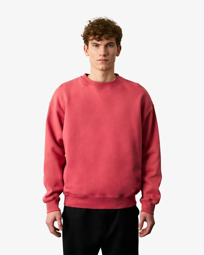 Men Crewneck Sweatshirts Colorful Standard Organic Oversized Crew Burned Yellow