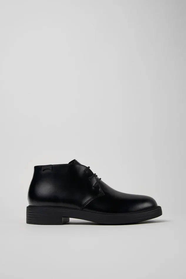 Men Dean Black Leather Ankle Boots Camper Ankle Boots Men Dean Black Leather Ankle Boots Camper Ankle Boots