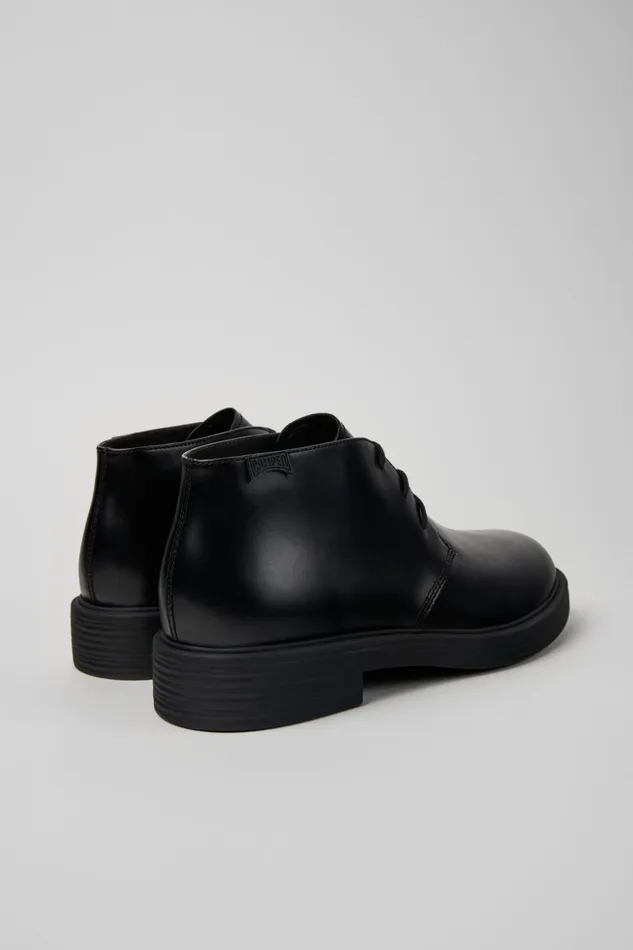 Men Dean Black Leather Ankle Boots Camper Ankle Boots Men Dean Black Leather Ankle Boots Camper Ankle Boots