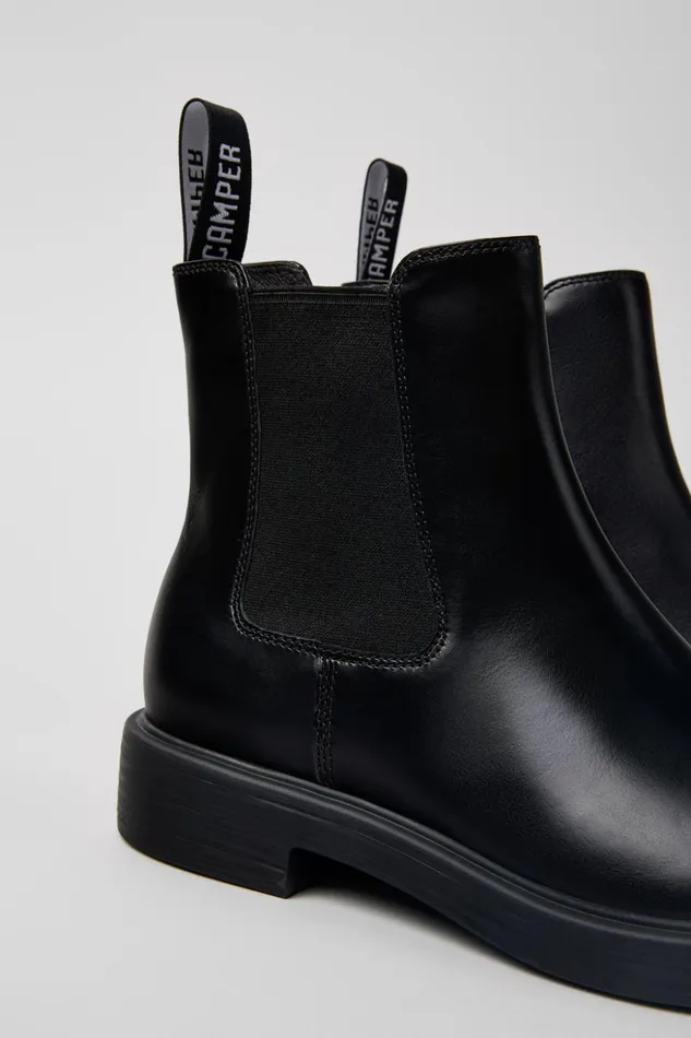 Men Dean Black Leather Ankle Boots Camper Ankle Boots Men Dean Black Leather Ankle Boots Camper Ankle Boots