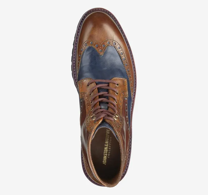 Men Dudley Lug Wingtip Boot Tan Multi Calfskin JohnstonandMurphy Boots Men Dudley Lug Wingtip Boot Tan Multi Calfskin JohnstonandMurphy Boots