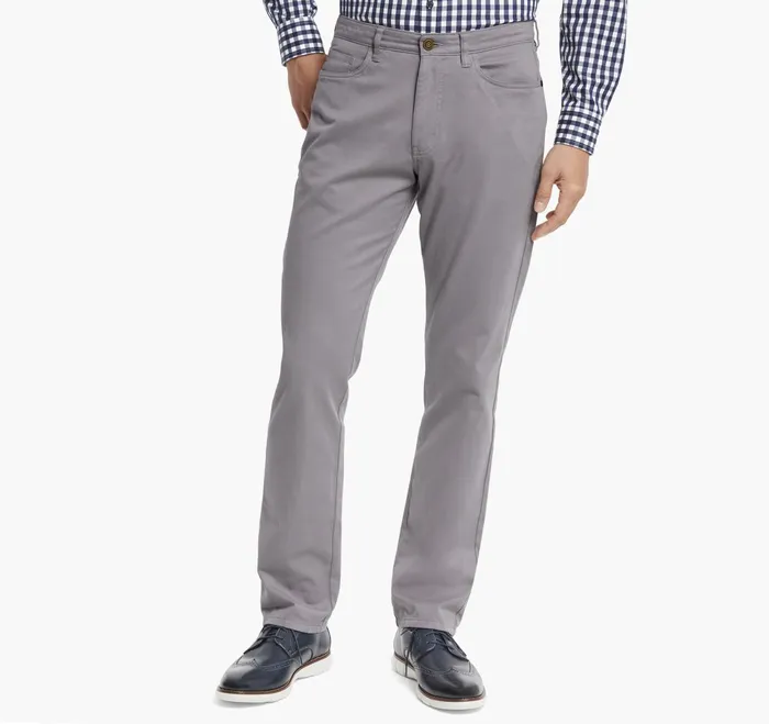 Men FivePocket Pants Light Gray JohnstonandMurphy Pants and Jeans
