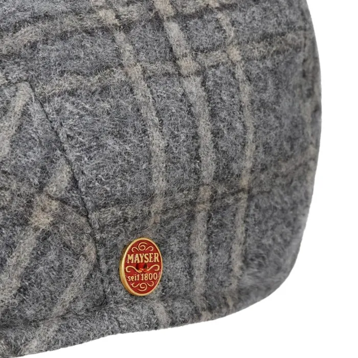 Men Flat Caps Mayser Merlino Casual Flat Cap With Ear Flaps Grayblue