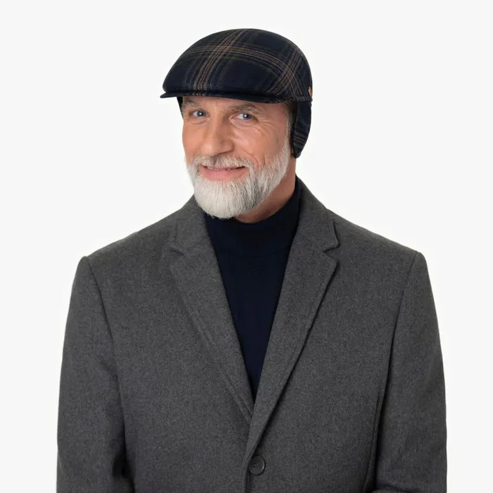 Men Flat Caps Mayser Simon Plus Flat Cap With Ear Flaps Dark Blue Men Flat Caps Mayser Simon Plus Flat Cap With Ear Flaps Dark Blue