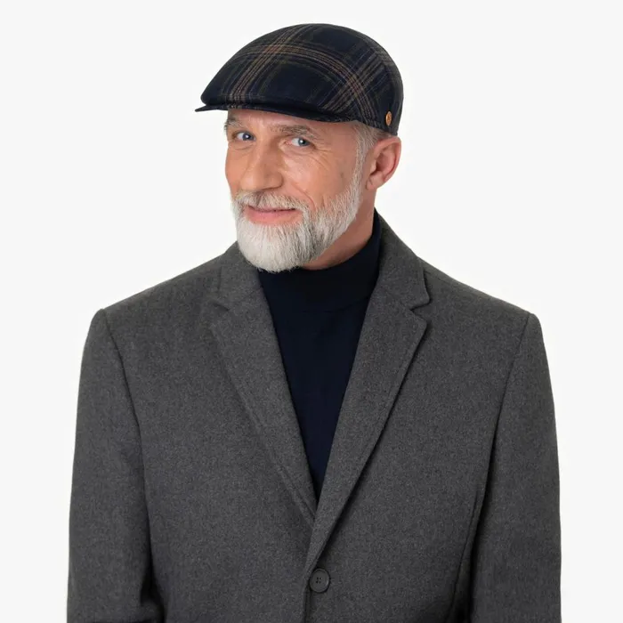 Men Flat Caps Mayser Simon Plus Flat Cap With Ear Flaps Dark Blue Men Flat Caps Mayser Simon Plus Flat Cap With Ear Flaps Dark Blue