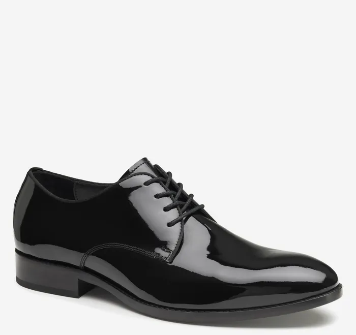 Men Gavney Plain Toe Black Patent JohnstonandMurphy Formal Shoes