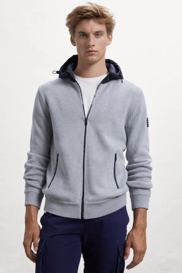 Men Grey Lesca Knitted Jumper Ecoalf Knitwear