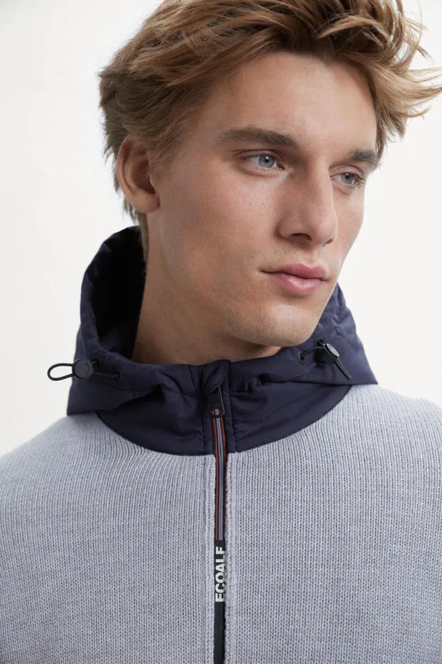 Men Grey Lesca Knitted Jumper Ecoalf Knitwear