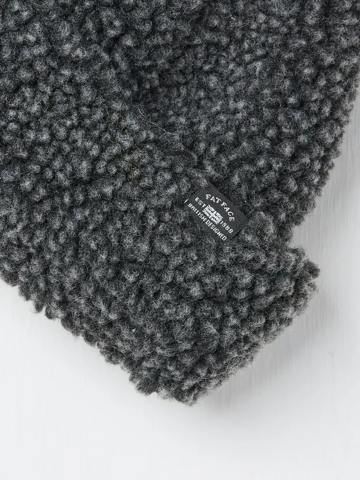 Men Hats Fat Face Charcoal Grey Borg Beanie