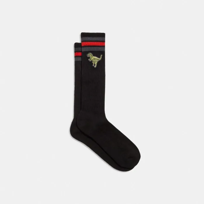 Men Hats Scarves and Gloves Coach Sport Calf Socks Black