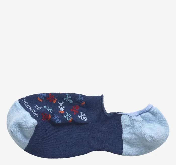 Men HighCut Liner Socks Navy Skull JohnstonandMurphy Socks