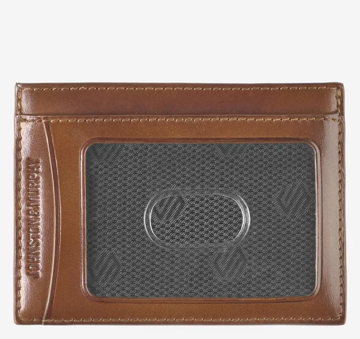 Men Hudson Perforated Weekender Case Brown Burnished JohnstonandMurphy Wallets