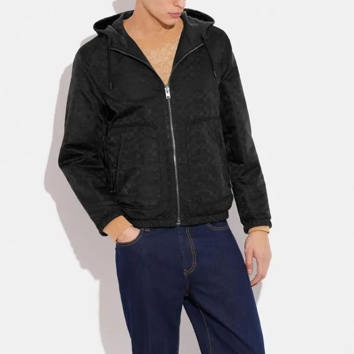 Men Jackets and Outerwear Coach Reversible Leather Jacket Charcoal Signatureblack Men Jackets and Outerwear Coach Reversible Leather Jacket Charcoal Signatureblack