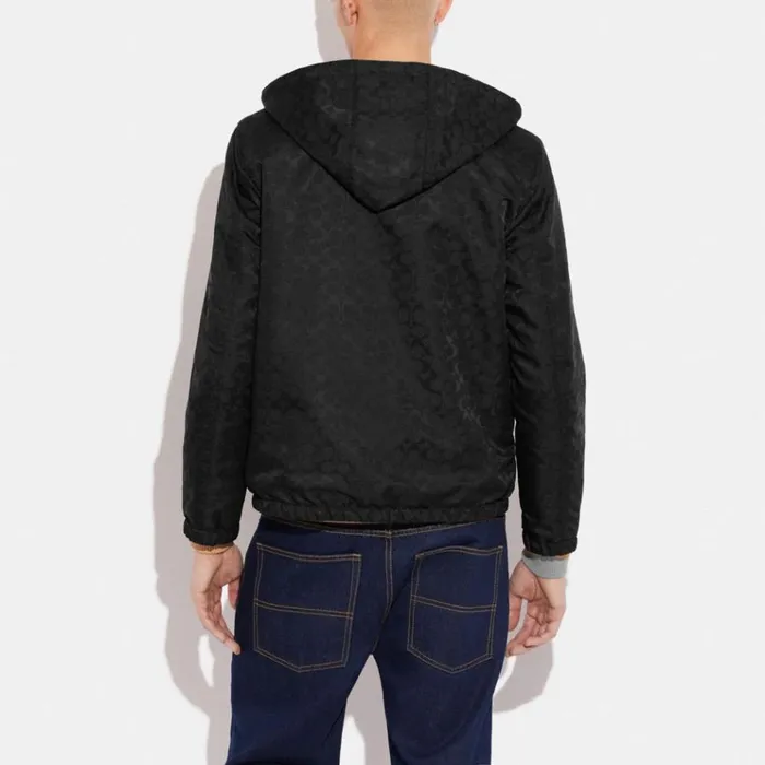 Men Jackets and Outerwear Coach Reversible Leather Jacket Charcoal Signatureblack Men Jackets and Outerwear Coach Reversible Leather Jacket Charcoal Signatureblack
