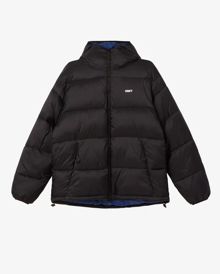 Men JACKETS OBEY Clothing STRATUS PUFFER Black