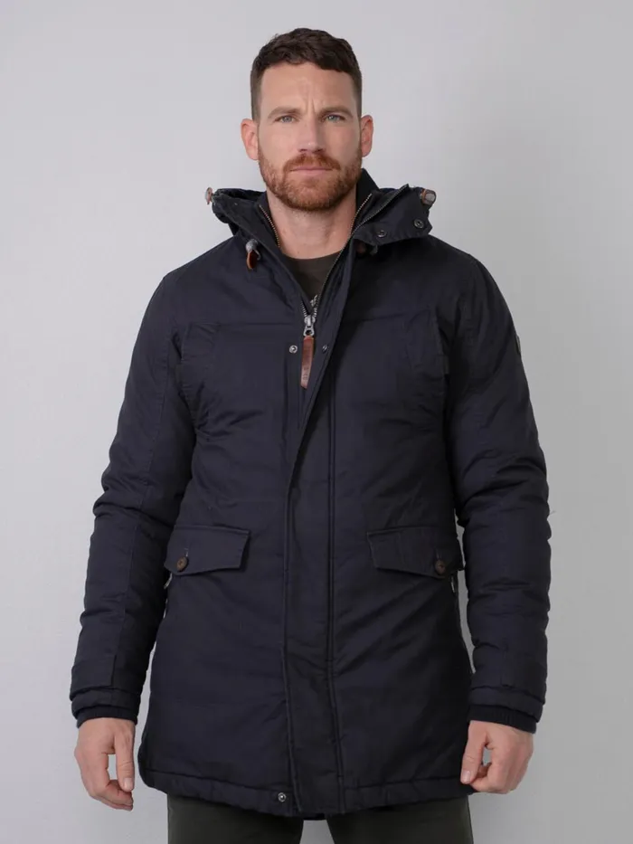 Men Jackets Petrol Industries Lined Parka Dark Navy