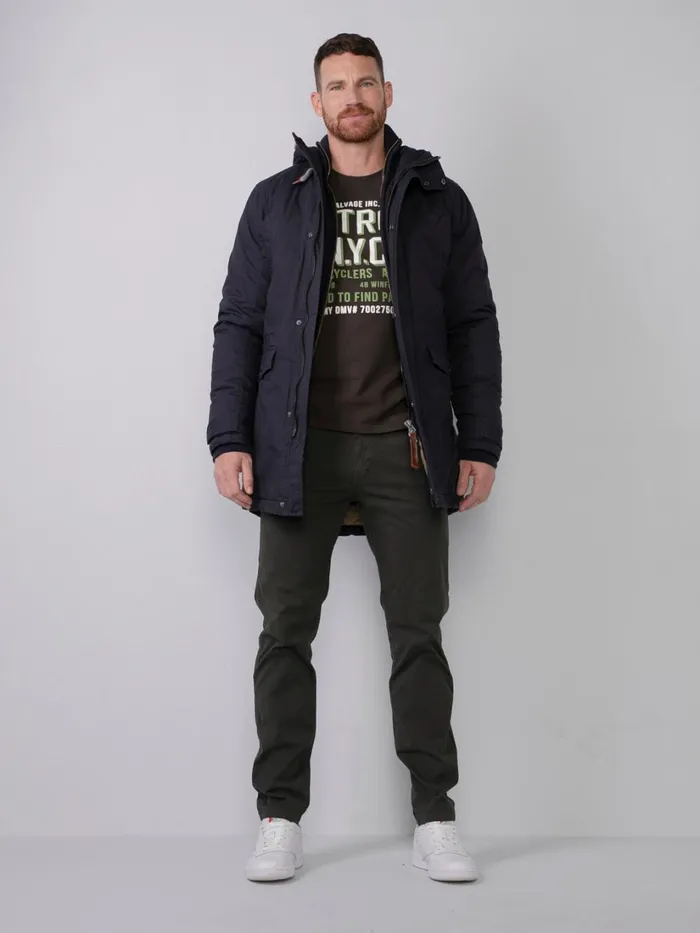 Men Jackets Petrol Industries Lined Parka Dark Navy