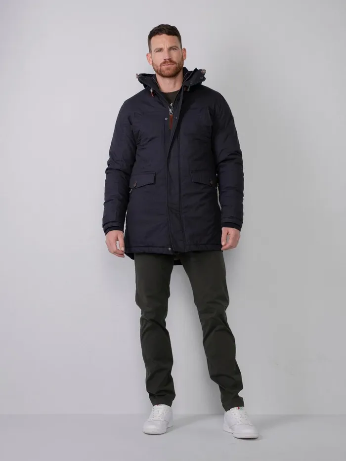 Men Jackets Petrol Industries Lined Parka Dark Navy