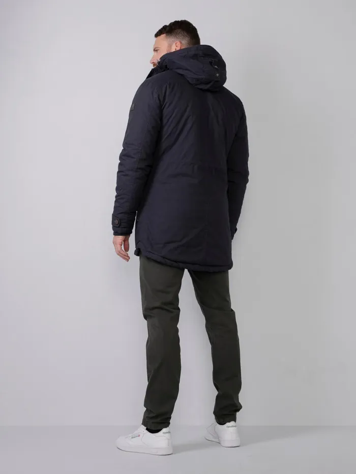 Men Jackets Petrol Industries Lined Parka Dark Navy