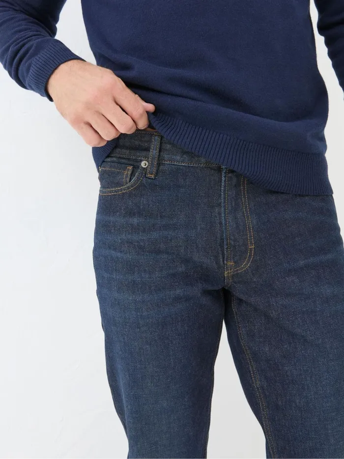 Men Jeans Fat Face Dark Vintage Blue Bootcut Jeans