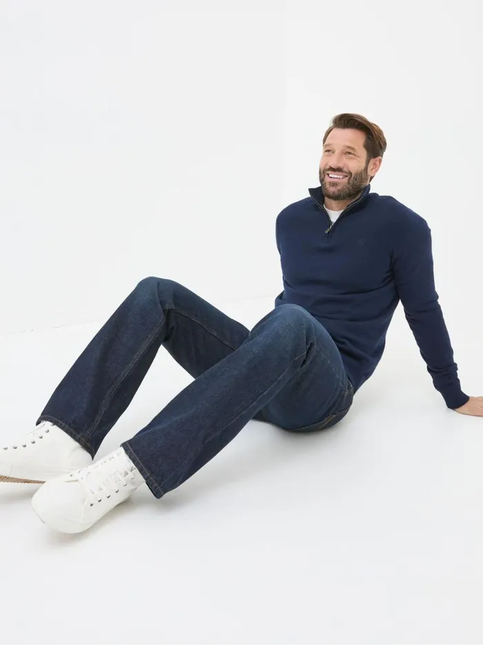 Men Jeans Fat Face Dark Vintage Blue Bootcut Jeans