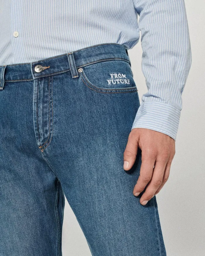 Men Jeans From Future Skinny John Jeans Dark Blue