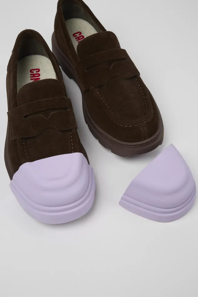 Men Junction Brown Nubuck Moccasin Camper Formal Shoes Men Junction Brown Nubuck Moccasin Camper Formal Shoes