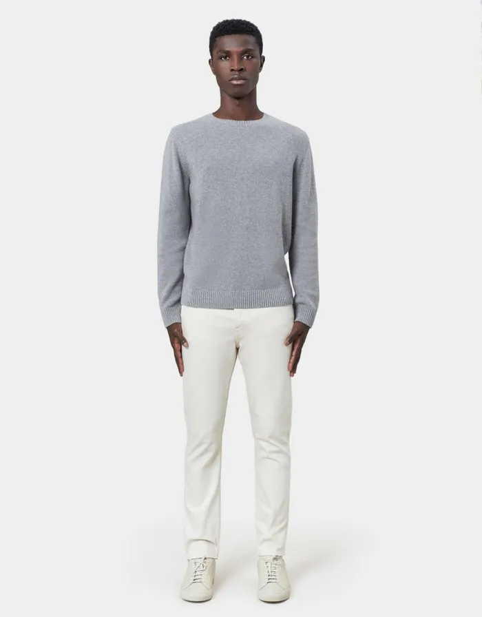 Men Knit Sweaters Colorful Standard Classic Merino Wool Crew Pacific Blue