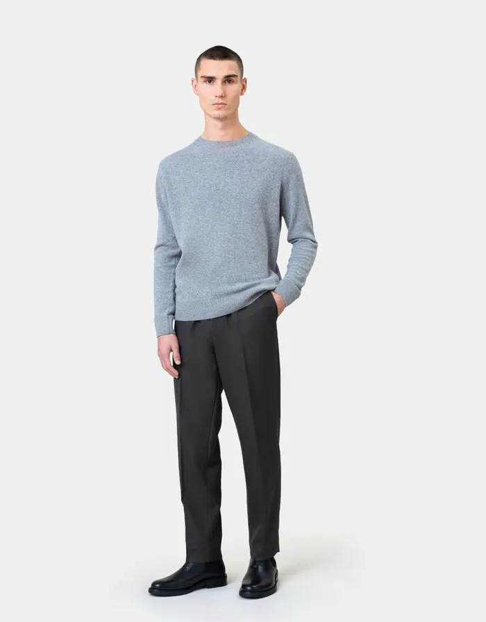 Men Knit Sweaters Colorful Standard Light Merino Wool Crew Stone Blue