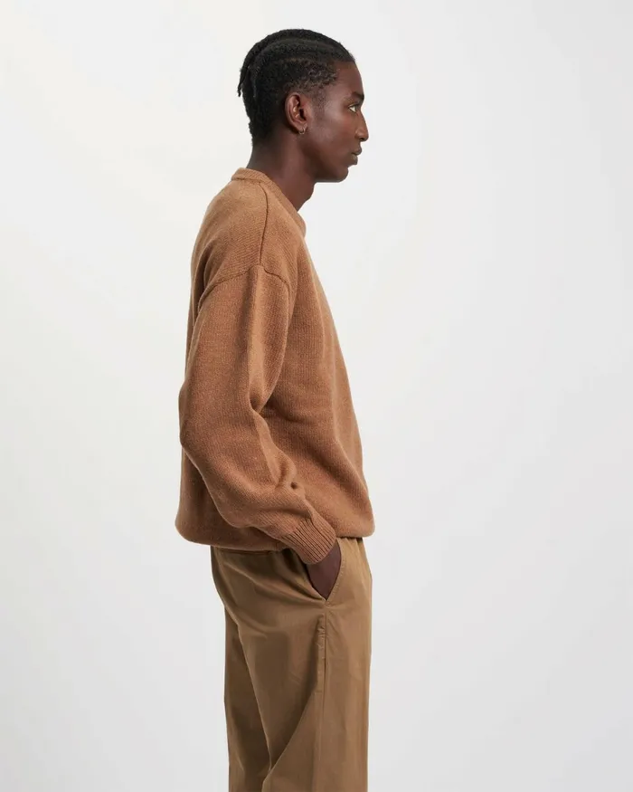 Men Knit Sweaters Colorful Standard Oversized Merino Wool Crew Stone Blue