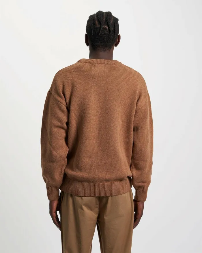 Men Knit Sweaters Colorful Standard Oversized Merino Wool Crew Stone Blue