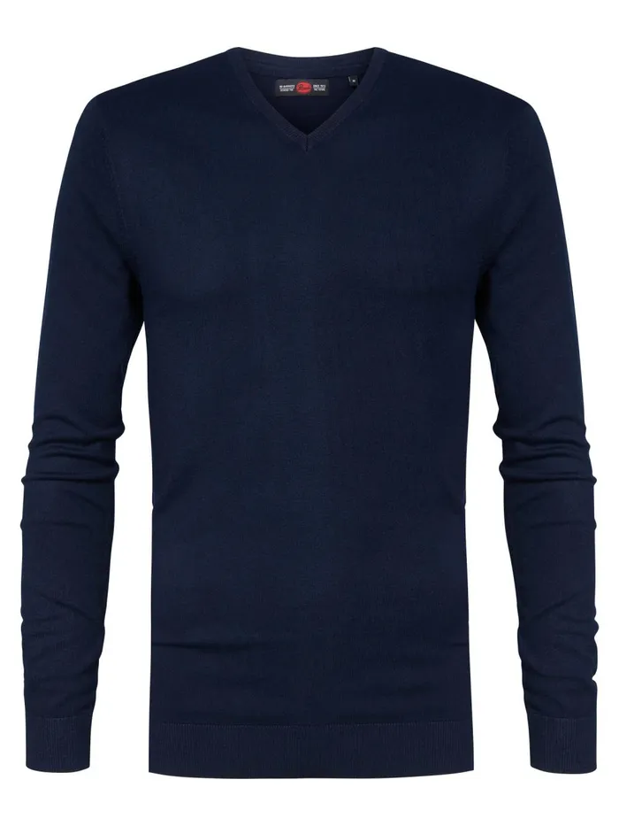 Men Knits and Sweats Petrol Industries Essential VNeck Knit Midnight Navy